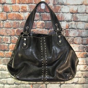 Michael Kors Astor Black Studded Leather Purse